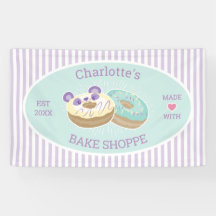 Donut Shop Bakery Lila och Grönt