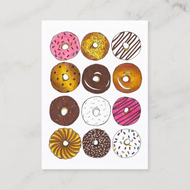 Donut Shop Donuts Doughnut Breakfast Food Bakery Visitkort (Framsida)