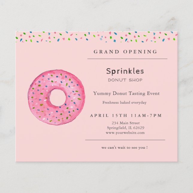 Donut Shop Grand Open Flyer (Framsidan)