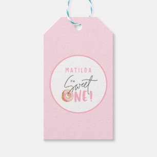 Donut söt 1:a födelsedagspartiet presentetikett