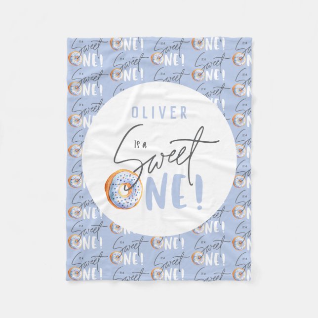 Donut söt en första födelsedag party" fleecefilt (Framsidan)