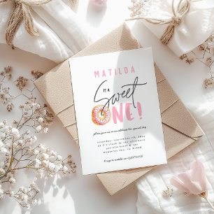 Donut söt en inbjudan till första födelsedag