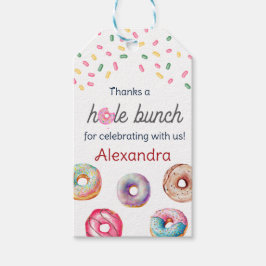 Donut söt en rosa 1:a födelsedag party presentetikett