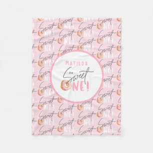 Donut sött en första födelsedag party attire fleecefilt