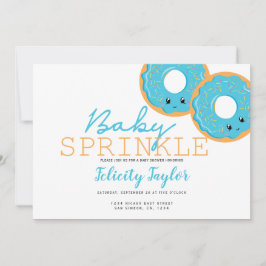 Donut Sprinkle Baby Shower Blue Twin Boys Meddelande