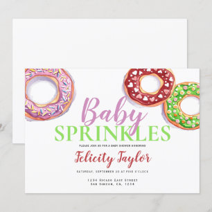 Donut Sprinkle Baby Shower Rosa Doughnut Inbjudningar