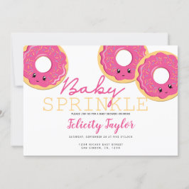Donut Sprinkle Baby Shower Rosa Meddelande