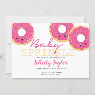 Donut Sprinkle Baby Shower Rosa Meddelande