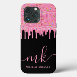 Donut Sprinkle Drip Anpassningsbar Monogram och Na