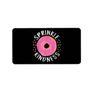 Donut Sprinkle Kindness Funny Girls Women Doughnut Adressetikett