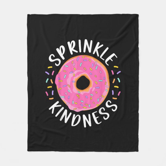 Donut Sprinkle Kindness Funny Girls Women Doughnut Fleecefilt (Framsidan)