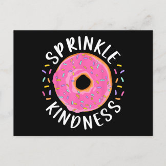Donut Sprinkle Kindness Funny Girls Women Doughnut Helg Vykort