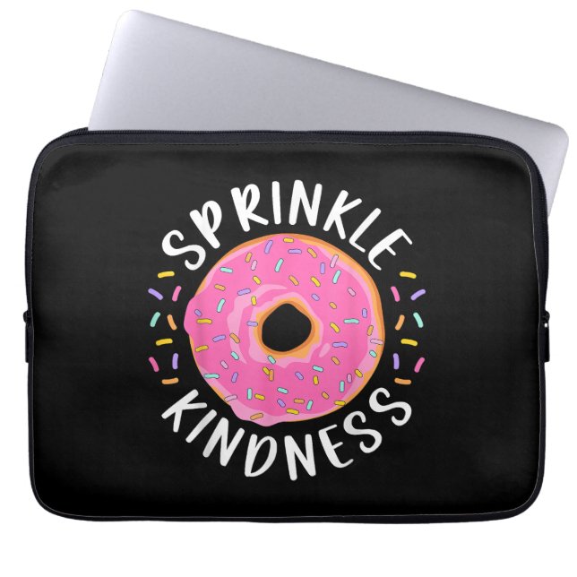 Donut Sprinkle Kindness Funny Girls Women Doughnut Laptop Fodral (Framsidan)