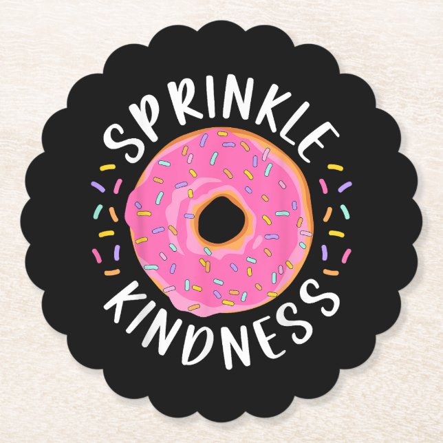 Donut Sprinkle Kindness Funny Girls Women Doughnut Underlägg Papper (Framsida)