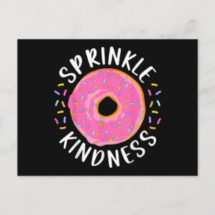 Donut Sprinkle Kindness Funny Girls Women Doughnut Vykort