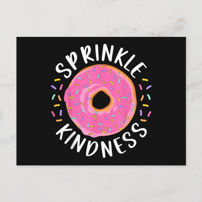 Donut Sprinkle Kindness Funny Girls Women Doughnut Vykort (Framsida)