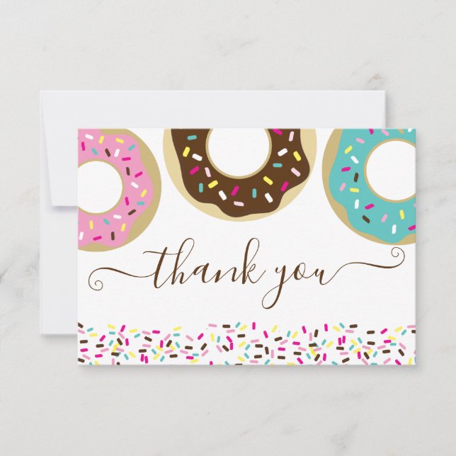 Donut Sprinkled with Kärlek Baby Sprinkle Tack Kort (Framsida)