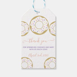 Donut Sprinkled with Kärlek Baby Sprinkle Tack Presentetikett