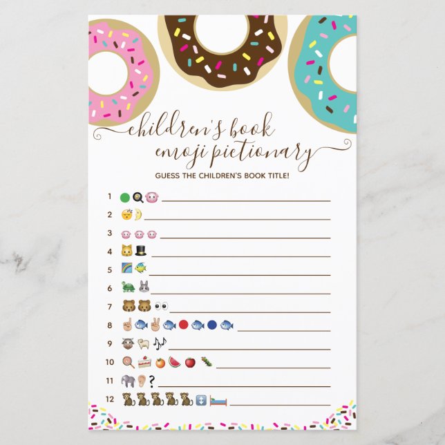 Donut Sprinkled with Kärlek Children's Bok Emoji (Framsida)