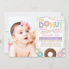 Donut Sprinkles Birthday Doughnut Party Inbjudan
