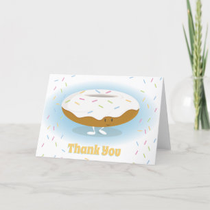 Donut Sprinkles Cute Tecknad Food Tack Kort