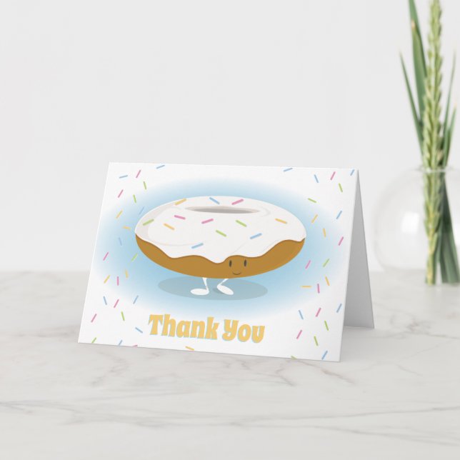Donut Sprinkles Cute Tecknad Food Tack Kort (Framsida)