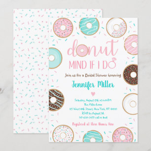 Donut Sprinkles Rosa Blue Möhippa Brunch Inbjudningar