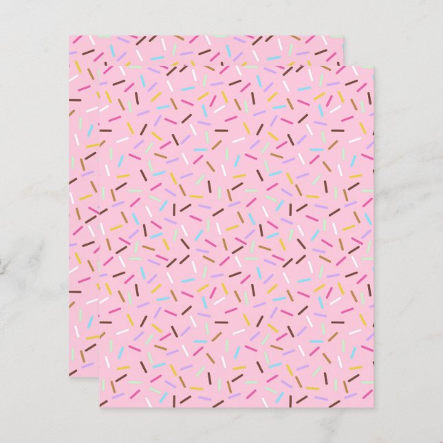 Donut Sprinkles Scrapbook Paper Pink Craft Paper (Fram/baksida)