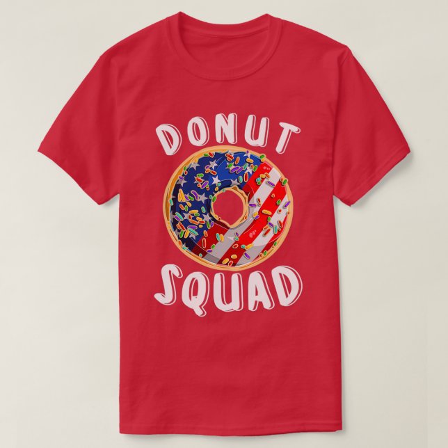 Donut Squad American Flagga Cute Donut T Shirt (Design framsida)