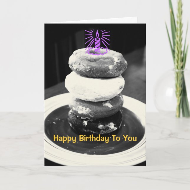 Donut Stack Birthday Card Kort (Framsida)