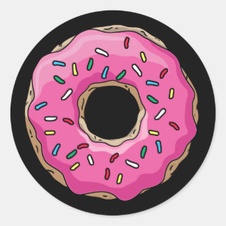 Donut Sticker Runt Klistermärke