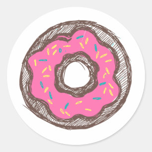 Donut Sticker Runt Klistermärke