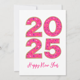 donut stil enkla gott nytt år-kort 2025 julkort