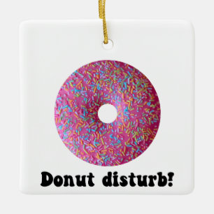 Donut stör julgransprydnad keramik