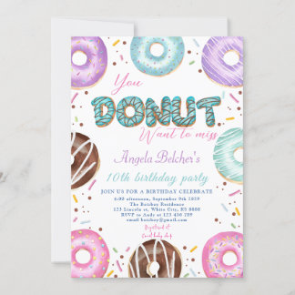 Donut Sweet Birthday Inbjudningar