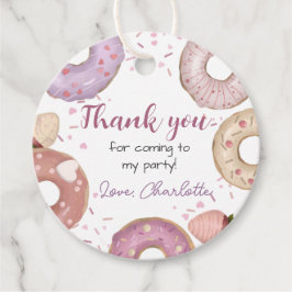 Donut Sweet Birthday Tack Gåvor Etiketter