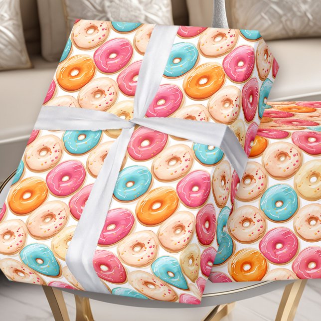 Donut Sweet Colorful Pink Girl Birthday Presentpapper (Donut Sweet Colorful Pink Girl Birthday Wrapping Paper)