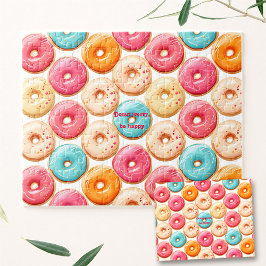 Donut Sweet Colorful Rosa Custom Name Text Pussel
