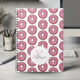 Donut Sweet Girl Sprinkles Mönster eget namn Anteckningsbok
