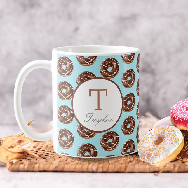 Donut Sweet Girl Sprinkles Mönster eget namn Kaffemugg (Skapare uppladdad)