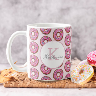 Donut Sweet Girl Sprinkles Mönster eget namn Kaffemugg