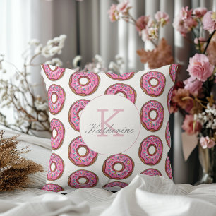 Donut Sweet Girl Sprinkles Mönster eget namn Kudde