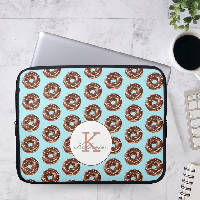 Donut Sweet Girl Sprinkles Mönster eget namn Laptop Fodral (Skapare uppladdad)