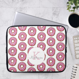 Donut Sweet Girl Sprinkles Mönster eget namn Laptop Fodral