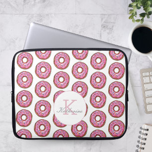 Donut Sweet Girl Sprinkles Mönster eget namn Laptop Fodral