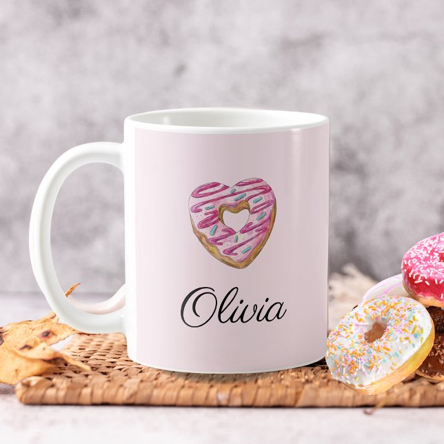 Donut Sweet Girl Sprinkles Personlig Namn Kaffemugg (Skapare uppladdad)