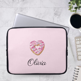 Donut Sweet Girl Sprinkles Personlig Namn Laptop Fodral