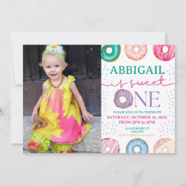 Donut Sweet One 1st Birthday Party Inbjudningar