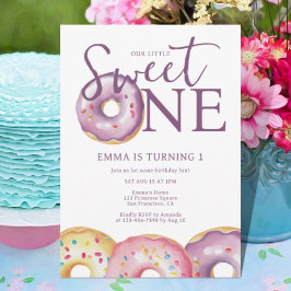 Donut Sweet One 1st Birthday Party Inbjudningar