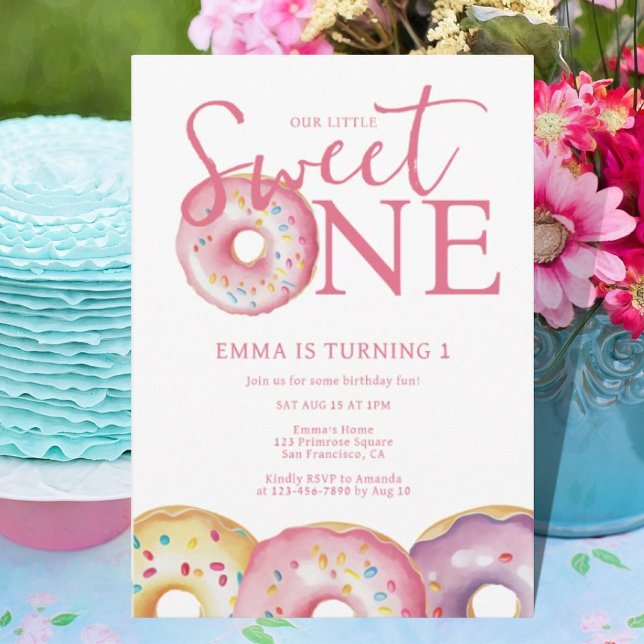 Donut Sweet One 1st Birthday Party Inbjudningar (Skapare uppladdad)